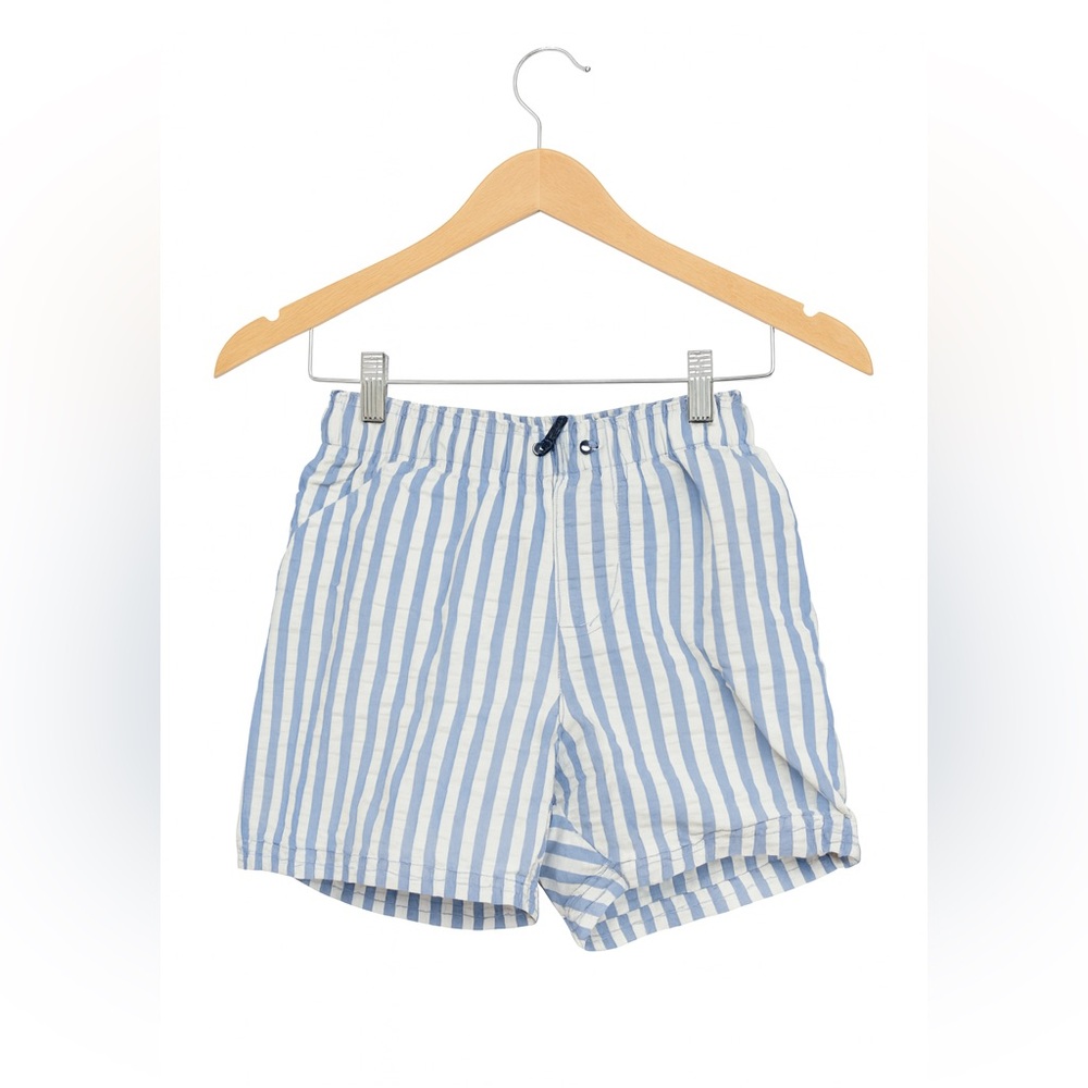 Cat & Jack Blue and White Striped Kids Swim Trunks